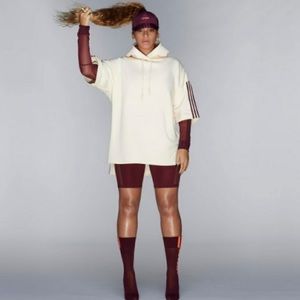 AdidasIVY Park Hoodie Oversized Cream Short Sleeve